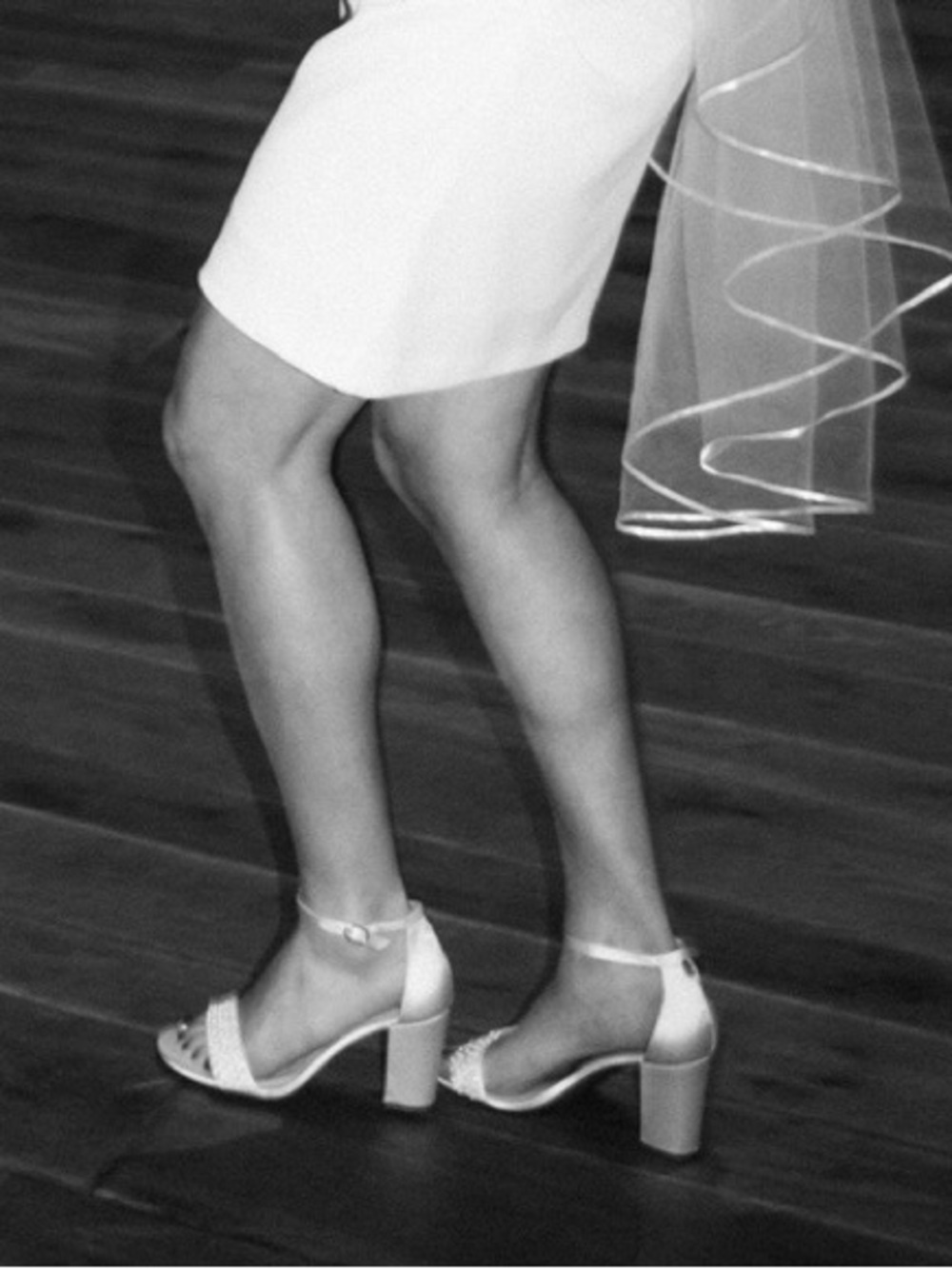 Kelly & Katie White Ankle-Strap Block Heels